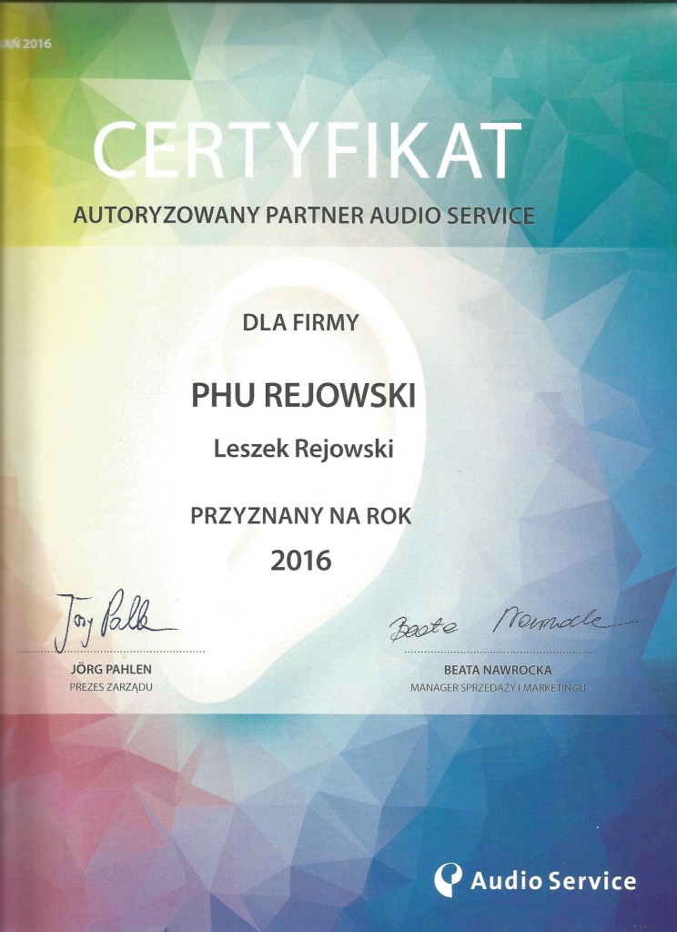 CERTYFIKAT SUDIO SERVICE