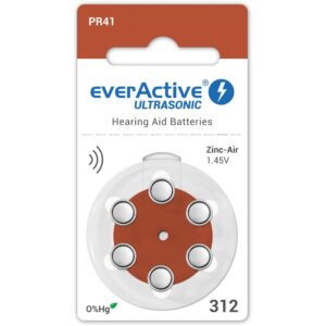 6 x baterie do aparatów słuchowych everActive ULTRASONIC 312
